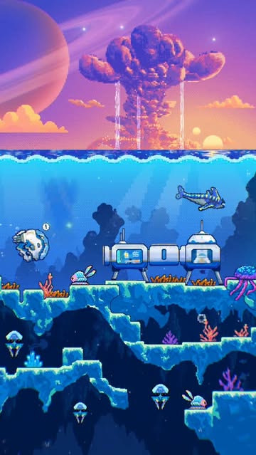 Things are looking a little... pixelated on Proteus 👀 A Subnautica 2 pixel art wallpaper set for PC and mobile is now available on our official Reddit and Discord! #subnautica2 #subnautica #videogames #pixelart