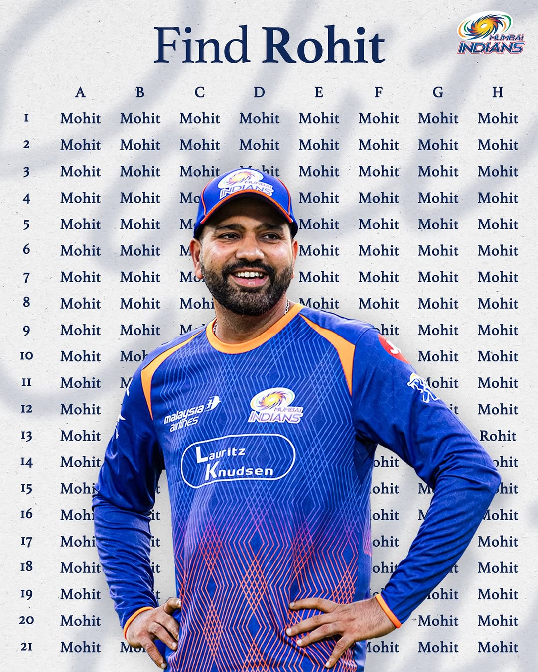 Kahaan gaya woh, Rohit ko dhundo 👀 Tell us where you found him! 👇 #MumbaiIndians #OneFamily