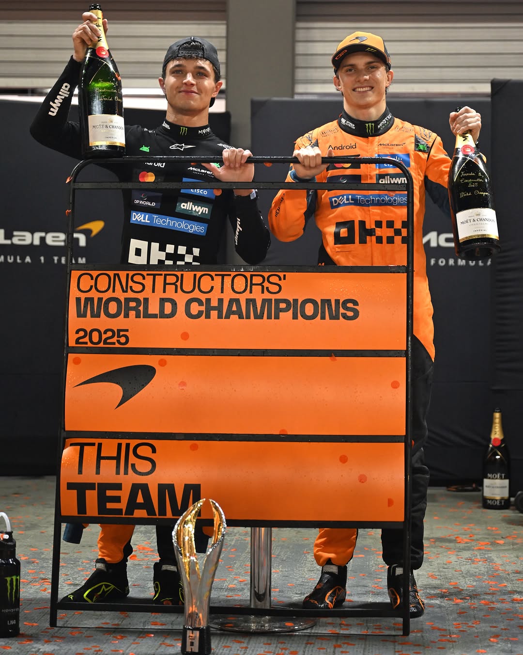 Singapore 2025. McLaren retain their crown as constructors’ champions 👑🧡 #F1 #Formula1 #SingaporeGP @mclarenf1