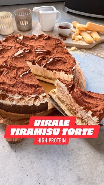 Anzeige | 🍰 VIRALE TIRAMISU TORTE 😍 ✅ Ohne Zuckerzusatz ✅ Ohne Backen ✅ High Protein So cremig & lecker, dass niemand den Unterschied merkt! 🤤 Zutaten für eine 26cm Springform: Boden: • 150g LEIBNIZ Butterkekse -30…