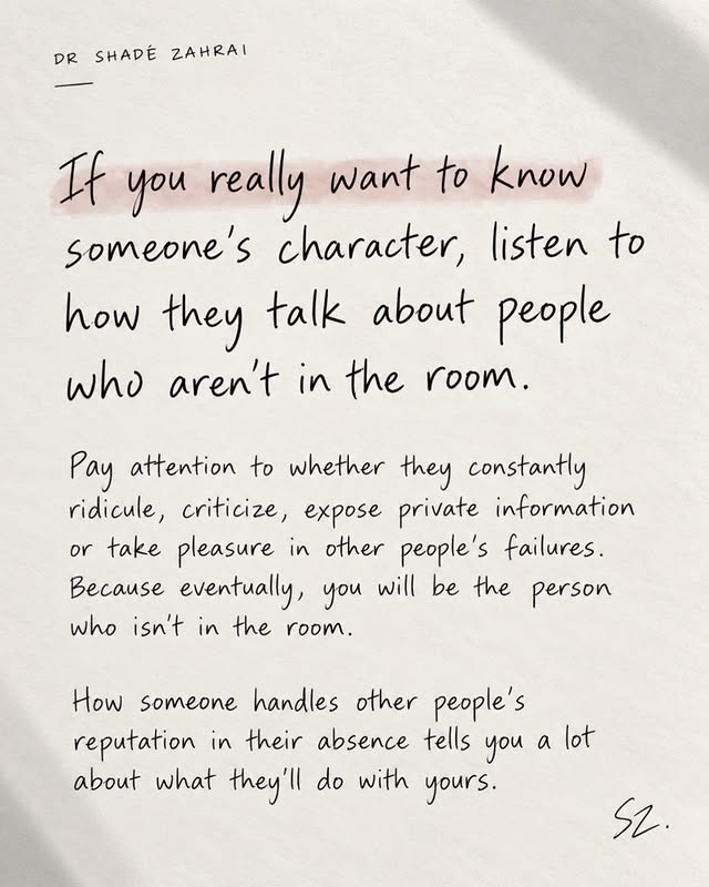 There’s a special kind of wisdom in noticing how people speak about those who aren’t there. Psychology sometimes describes this through social information processing: we’re constantly picking up cues about other peopl…