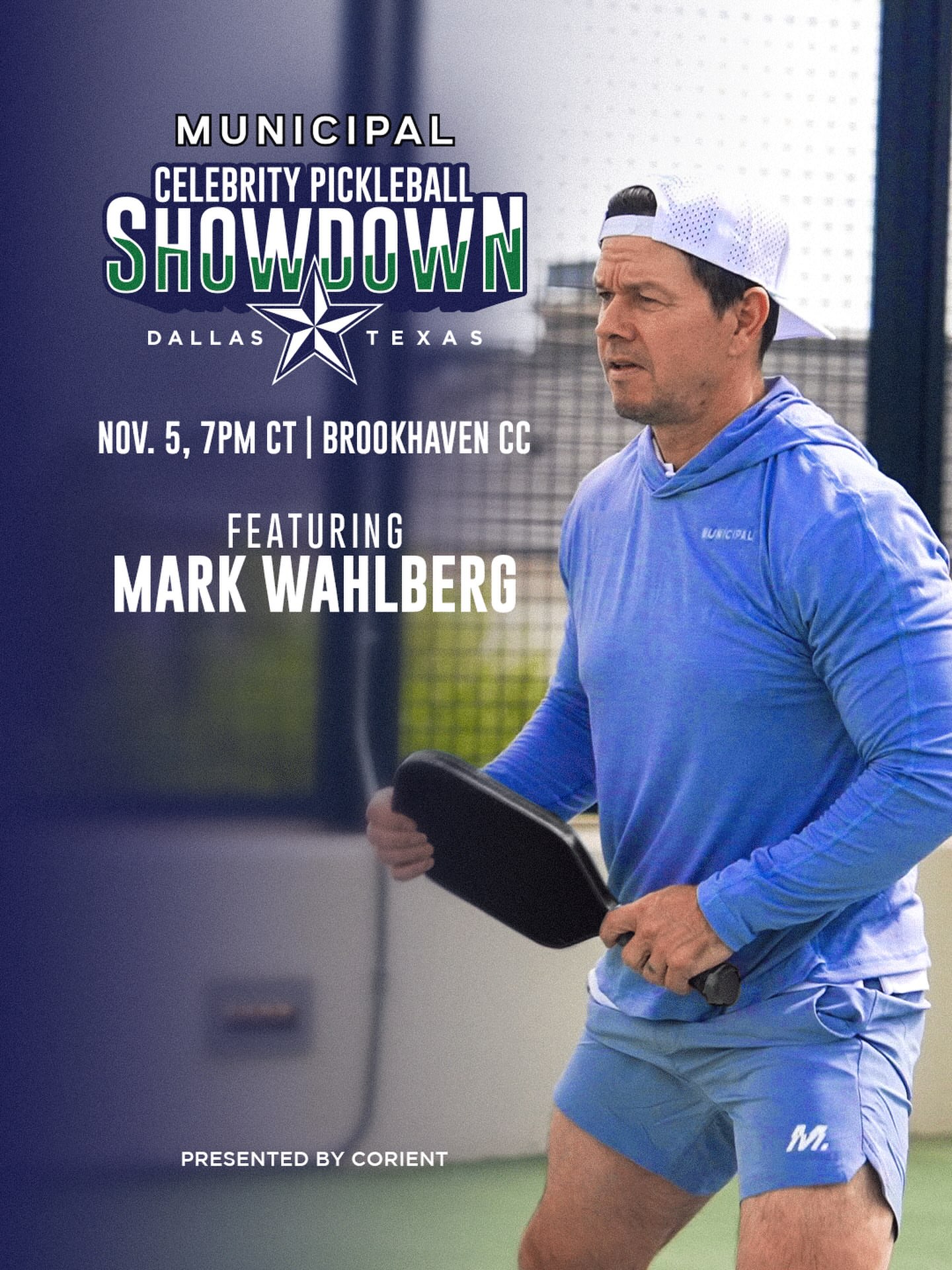 Mark Wahlberg is coming to Dallas for the MUNICIPAL Celebrity Pickleball Showdown! 🙌 @markwahlberg He’ll take the court Thursday, Nov 5th at 7pm CT on Powerball Championship Court at @brookhaven_country_club alongsid…