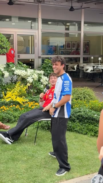 We have to stop meeting like this @charles_leclerc 😳 #F1 #VCARB #SingaporeGP