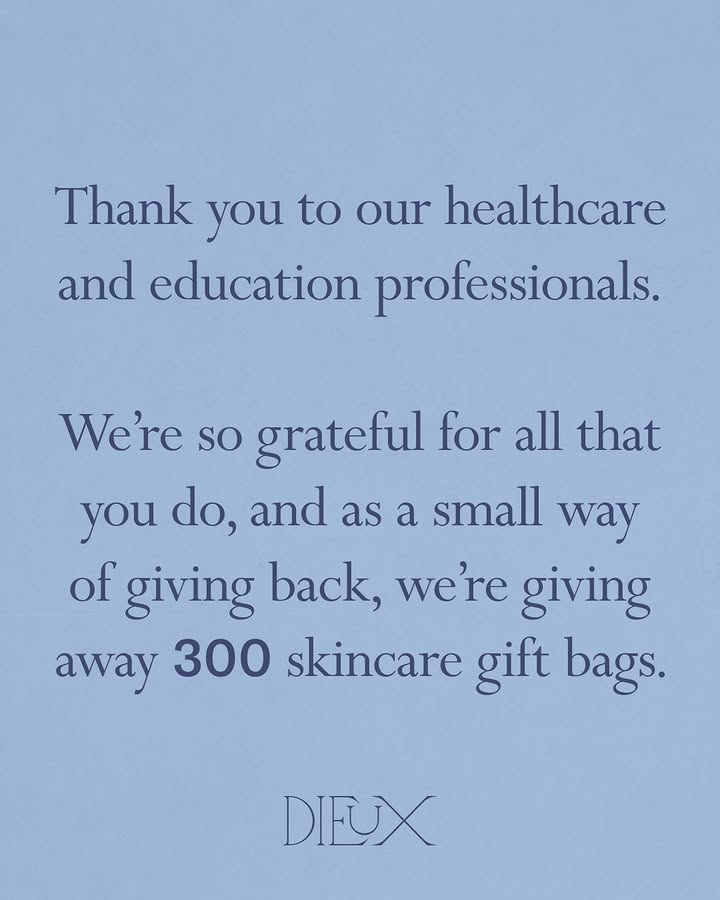 We’re so grateful for the healthcare and education professionals who care for, support, and teach our communities. As a small way to say thank you, we’re giving away 300 skincare gift bags! 💛 To enter comment “giving…