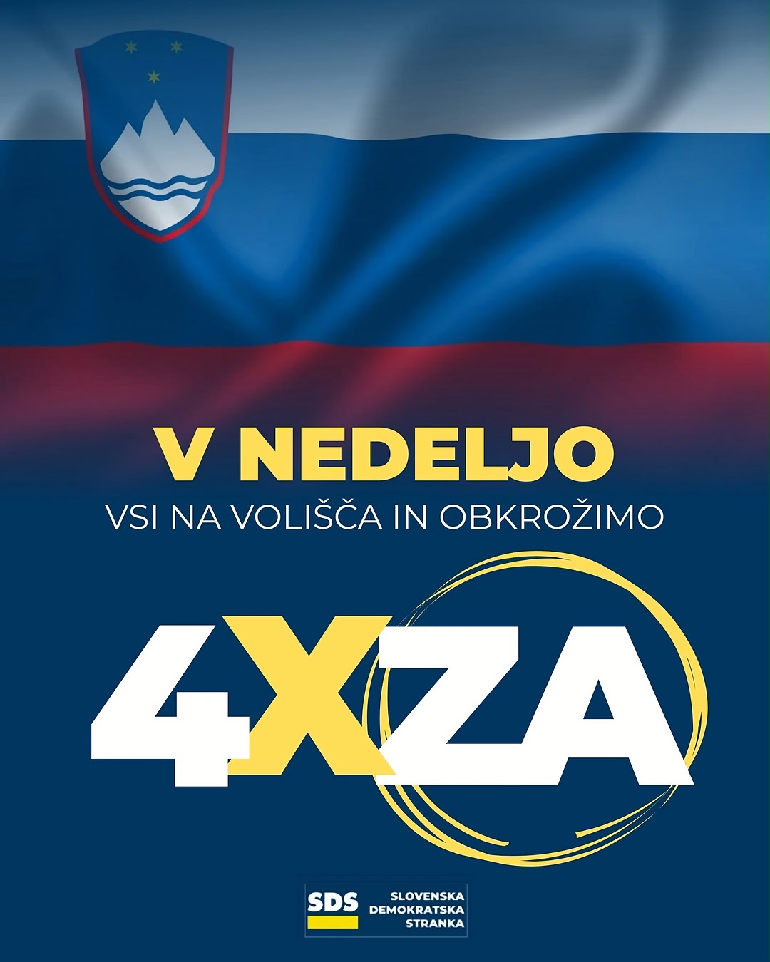 4 x ZA = 4 x ZA SLOVENIJO 🇸🇮 📍ZA PRAVIČEN SOCIALNI SISTEM 📍ZA PREISKAVO KORUPCIJE 📍ZA UKINITEV RTV-PRISPEVKA 📍ZA VEČJO MOČ DRŽAVLJANOV V nedeljo pojdi na volišče in izberi uspešno Slovenijo.