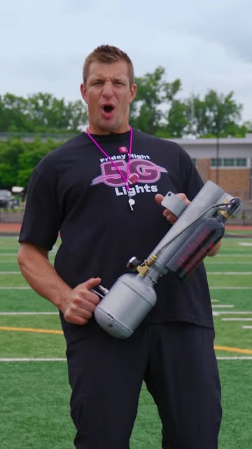 @gronk is giving school spirit some serious airtime. Show us how you paint your school magenta, then vote daily in the T-Life app or at FridayNight5GLights.com
