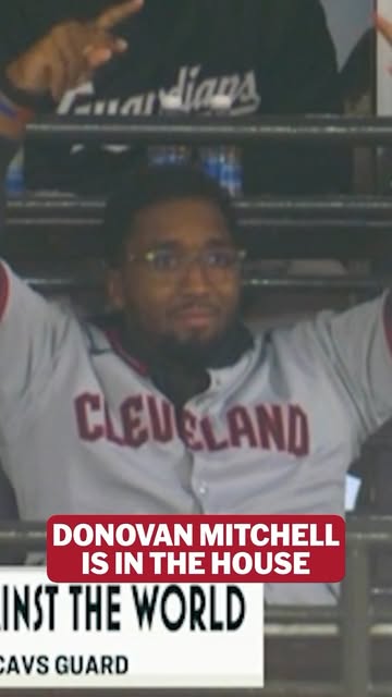 Cleveland supporting Cleveland 🤝 Cavaliers guard Donovan Mitchell is in attendance for ALDS Game 5!