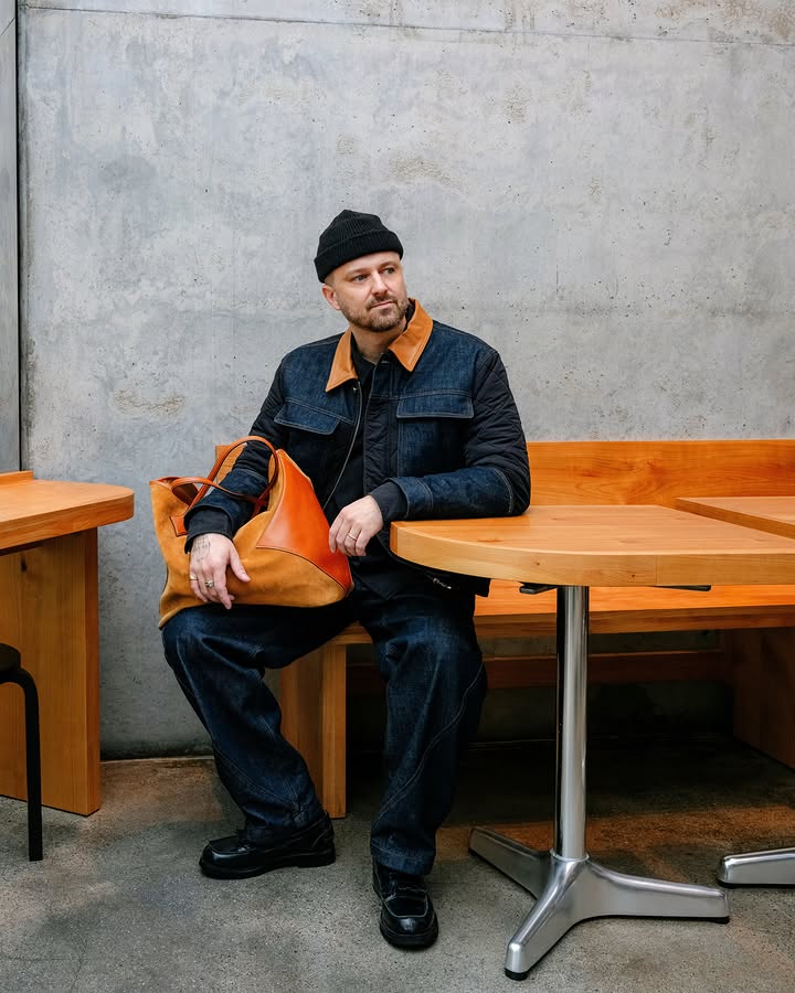 Continuing the Berlin edition of On the Move with MCM, @david___kosock stops for a quick coffee break at @bravoberlin. Occupying artist Dan Graham’s celebrated glass pavilion, it has become a favorite meeting place fo…