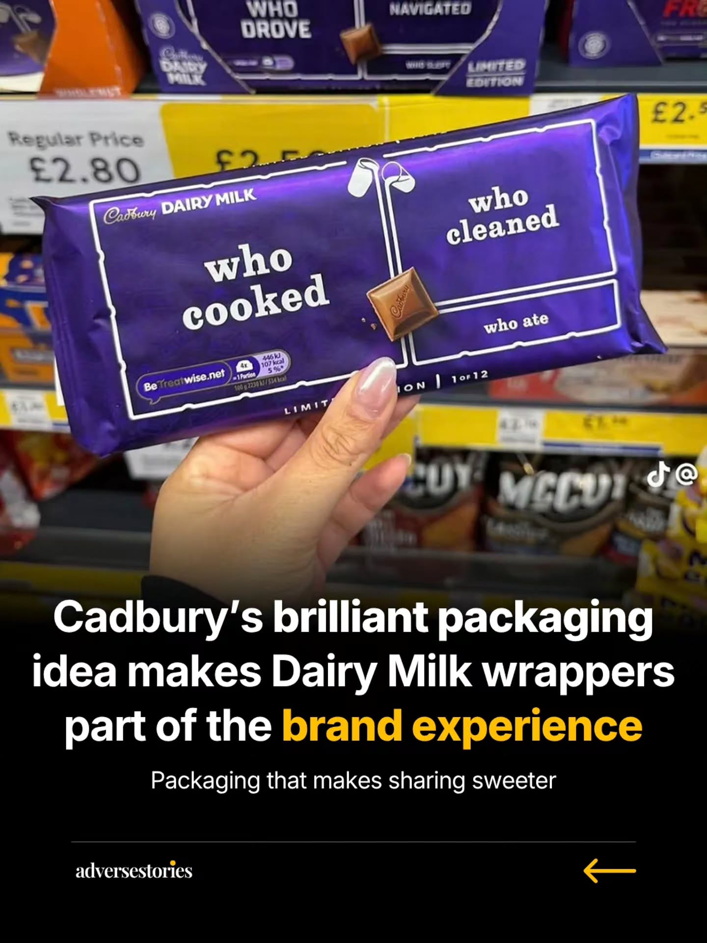 Cadbury came up with a brilliant way to make chocolate packaging more meaningful. 🍫 Its Made to Share campaign in the UK featured limited-edition Dairy Milk wrappers with playful questions about everyday interactions…