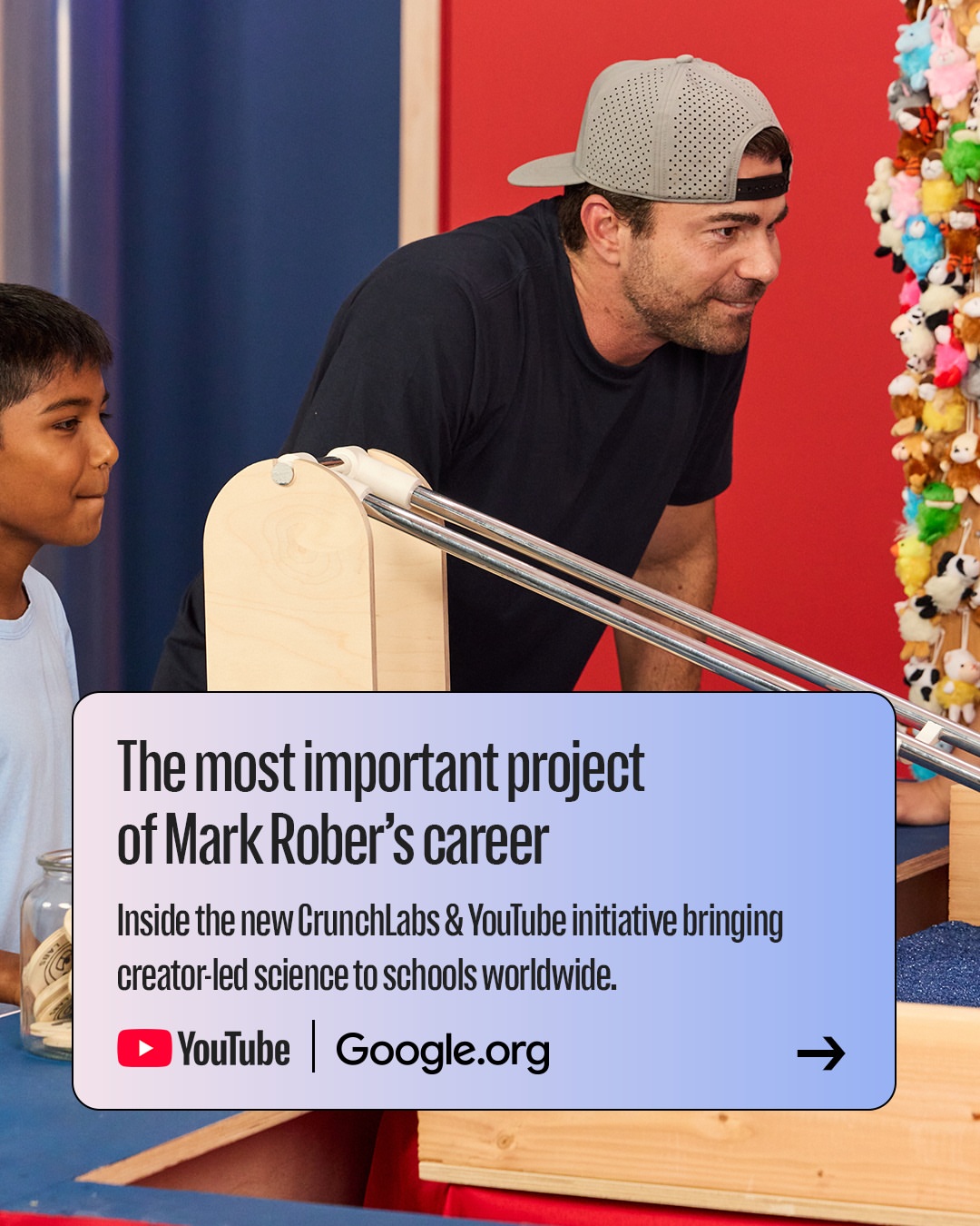 Class is in session with @markrober ! 🥽🚀 Google.org, the charitable arm of @google , and @youtube are supporting Class @crunchlabs with $2.5M to help bring hands-on science to classrooms worldwide. Swipe to hear mor…