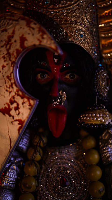 May every woman embrace her inner Kali graceful in her strength, fearless in her truth, and powerful beyond measure......🔱🖤 Jai maa kali🙏🏻 Makeup @makeupcraftedbyniya #neetubisht #kalimaa #matarani #navratri #post