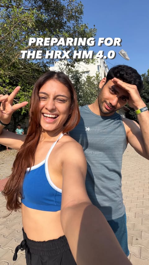 10k ✅ 21k ⏳loading… See you on 15th November for the HRX Half Marathon 👀 #marathon #fyp #fitness #halfmarathon #fitcouple