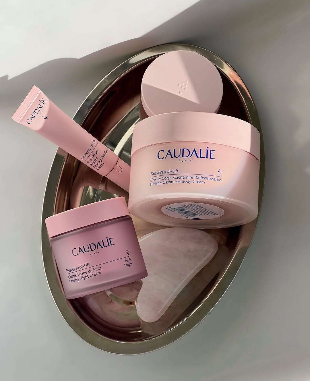 The Resveratrol-Lift routine, face to body. Our Firming Cashmere Cream, Night Cream, and Eye Gel Cream work on elasticity, firmness, and smoothness — while our new Firming Cashmere Body Cream sculpts 5 key zones. One …