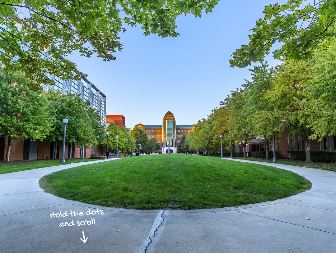 Hold the dots to watch north quad go from ☀️ to 🌙