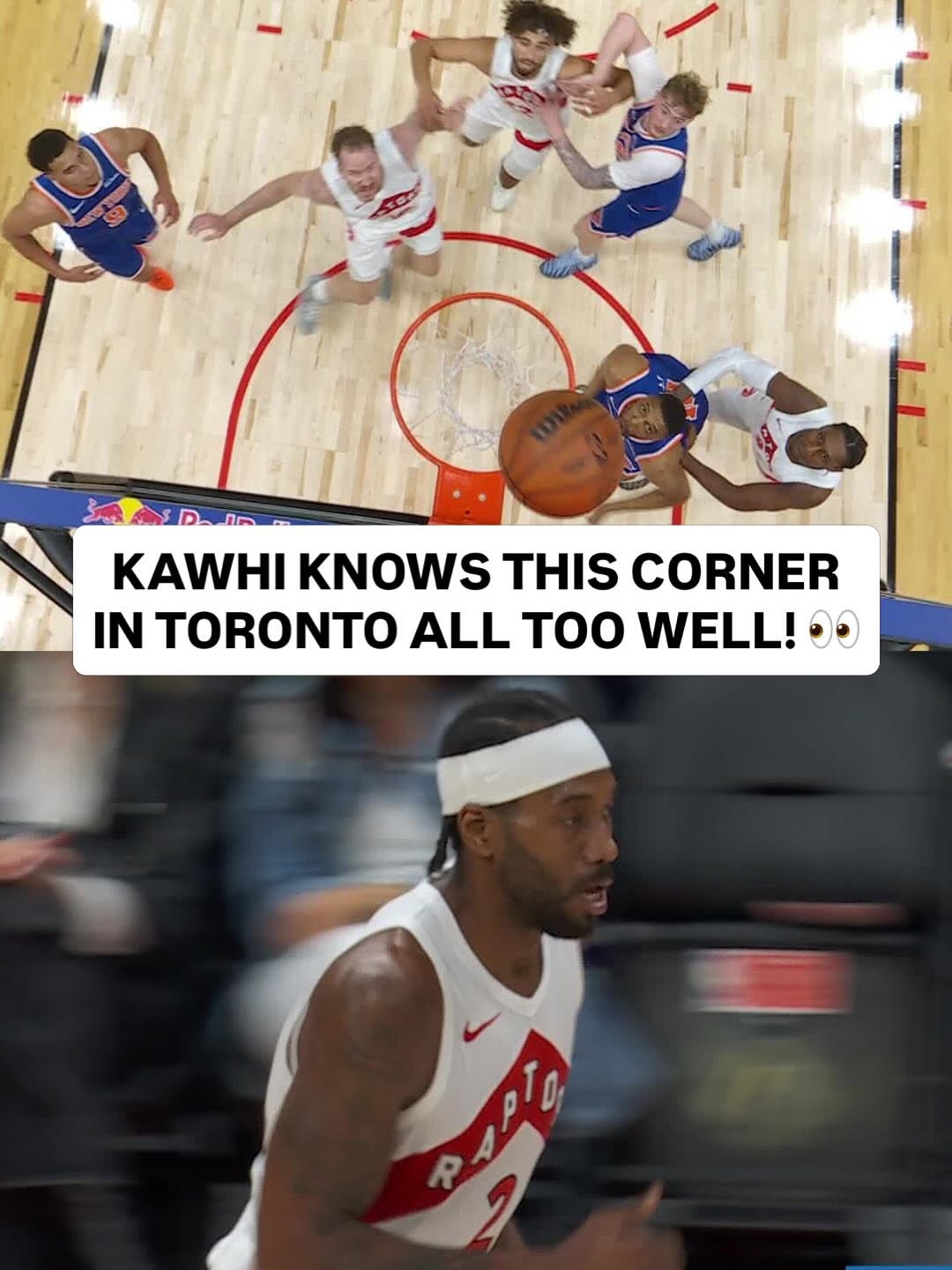 “You know he loves those rims.” @kawhisklawset loves this specific corner in Toronto 🫣 NYK-TOR | LIVE NOW on NBA League Pass
