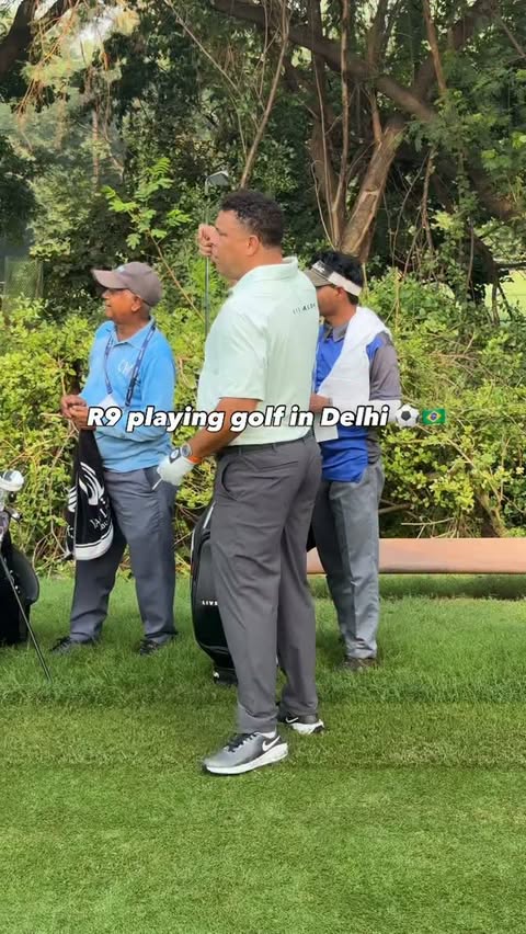 Brazilian icon Ronaldo playing in Wednesday’s pro-am in Delhi 🤩 #DPWIC