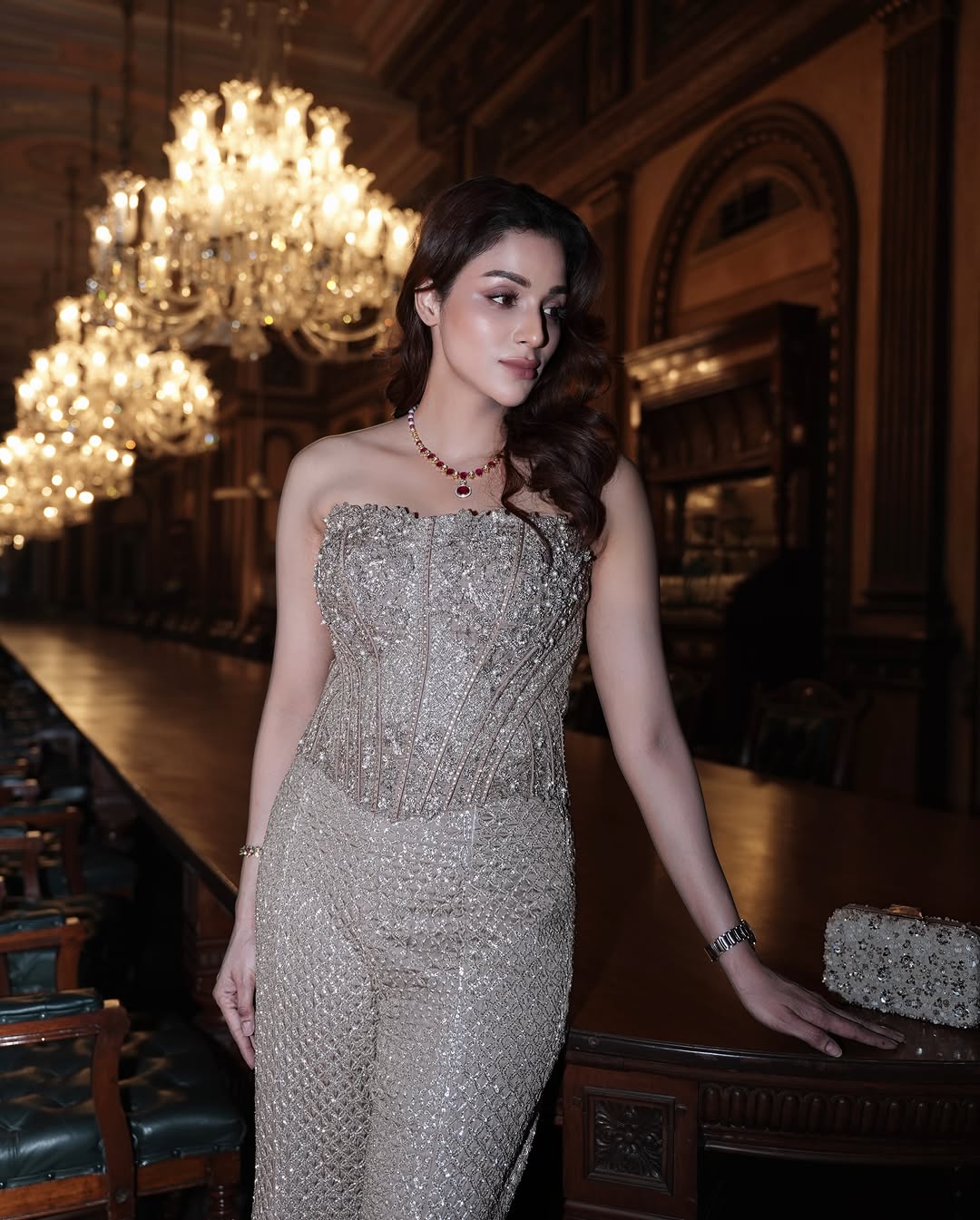 An evening of regal charm at an Tyaani Jewellery soirée, adorned in their finest jewels and dressed in the exquisite creations of Varun Chakkilam🤍✨ Thank you for a lovely invite✨✨ @rishabh_harjani @udditahuja @tyaani…