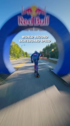 you know it’s fast when the trees start to BLUR @diego_poncelet just set a new World Record of 151.83 km/h on a skateboard, presented by #PradaLineaRossa @prada watch the full video on the Red Bull YouTube channel #re…