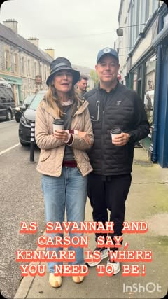 Look who we met wandering down Henry Street. @savannahguthrie and @carsondaly have a very important message for you all! Come to Kenmare tomorrow for lots of excitement and fun and to join the audience at 12:45pm as @…