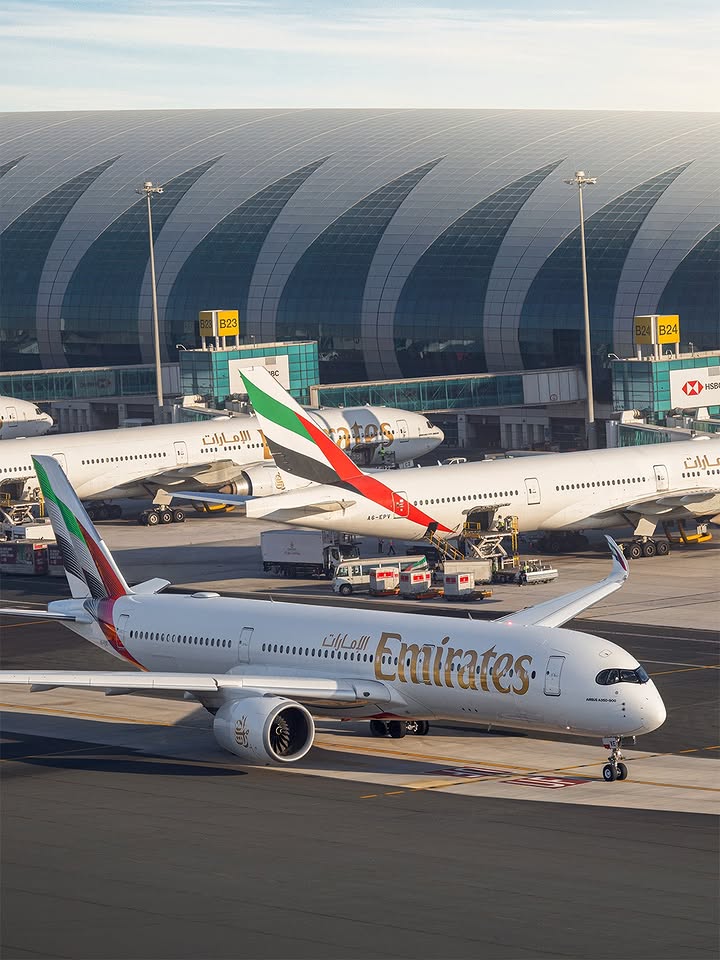 Taxiing towards the horizon. The Emirates A350 is ready for take-off. #Emirates #FlyBetter