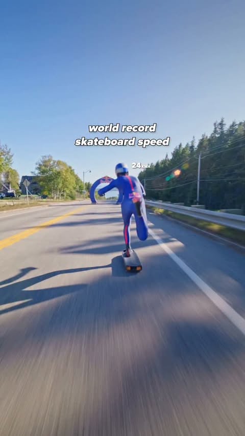 🚨 SPEED RECORD ALERT: 151.83 km/h on a skateboard 🚨 🛹: @diego_poncelet 🤝: @prada #redbull #givesyouwiiings #energydrink #prada #pradalinearossa