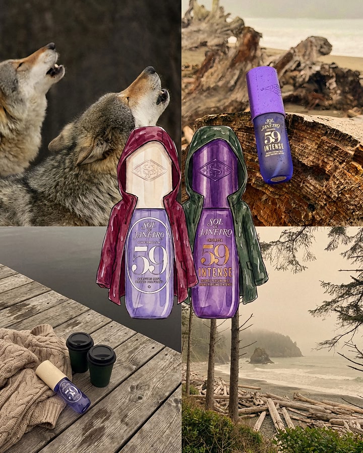 Your fall mood board just found its scent 🌲💜 Misty forests, rainy beaches and a road trip to the wettest town on the map, all bottled into Cheirosa 59 and 59 Intense​ ​ Swipe through, then send this to the friend wh…