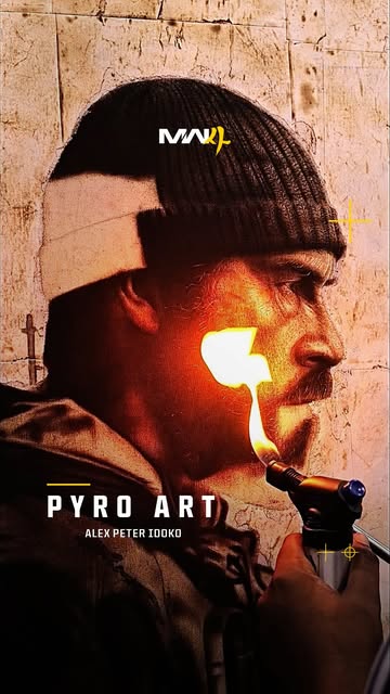 Slow your scroll and unwind as @alexpeter_idoko transforms a blank canvas into a work of art using fire 🔥