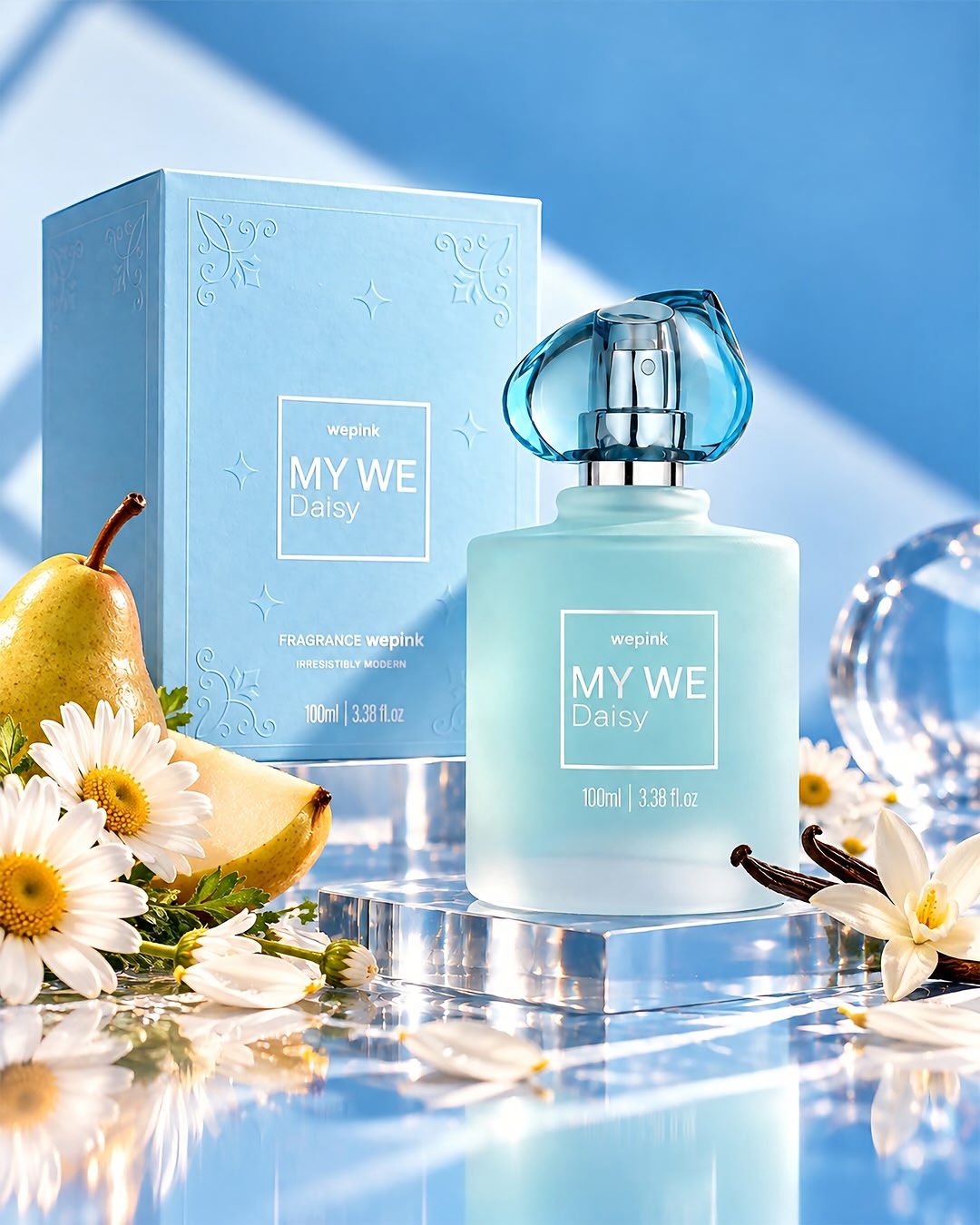E se cada nota revelasse uma nova versão de você? 🌸✨ My We Daisy é uma fragrância que combina diferentes facetas da feminilidade em uma composição Floral Frutada Ambarada. 🍓 Na saída, Pera, Morango, Toranja e Pêsseg…