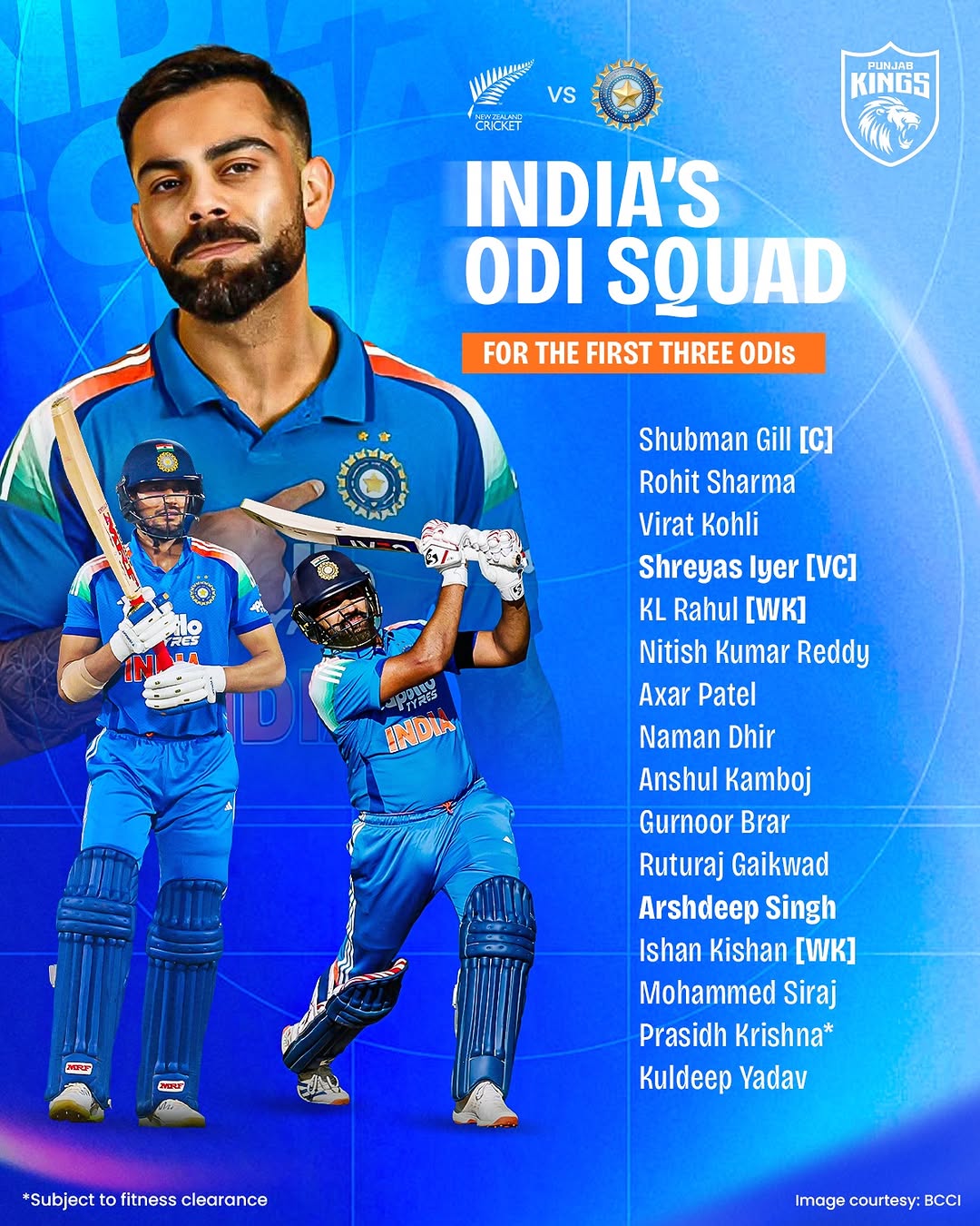 Squads 🔒 for the KIWI challenge! 🇮🇳💪 #NZvIND #PunjabKings