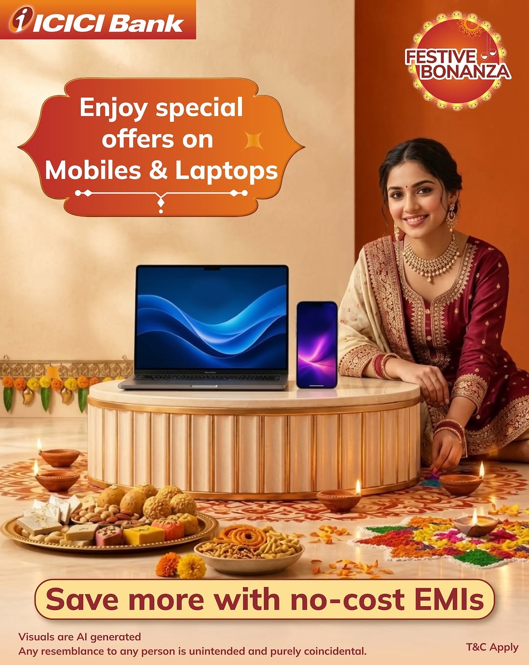 Got your eyes on a new smartphone or laptop? Now’s the perfect time to upgrade! Enjoy exciting offers on your favourite mobiles and laptops with ICICI Bank Credit Card EMIs. Swipe to explore the offers and bring home …