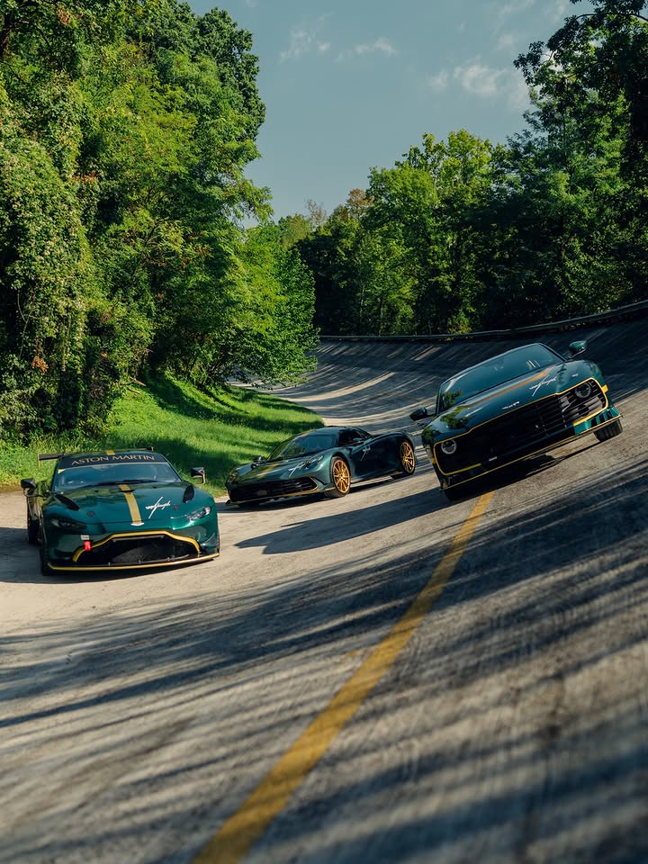 Three of a kind. Valhalla. Valiant. Vantage GT8. All commissioned by one client, these three bespoke Aston Martins made their mark on the iconic Monza banking at our latest UNLEASHED event in September. #AstonMartin #…