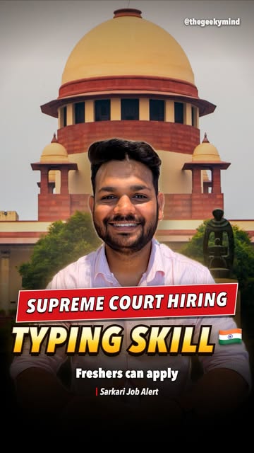 Supreme Court of India is hiring freshers but only eligible candidate can apply who have the typing skill otherwise you are not eligible