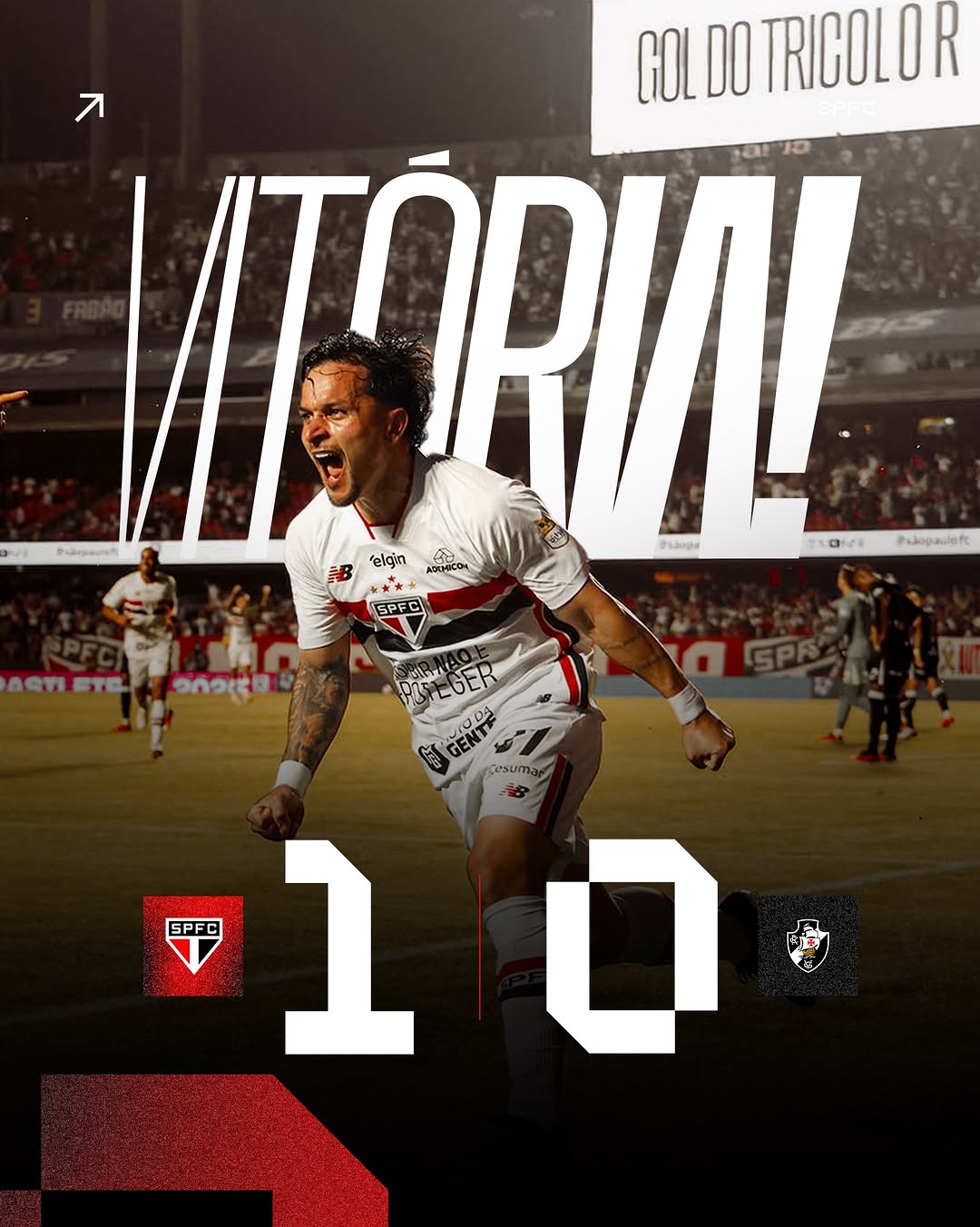 🇾🇪 Fim de jogo! Vitória do Tricolor no MorumBIS! São Paulo 1️⃣ x 0️⃣ Vasco ⚽️ Artur #VamosSãoPaulo 🇾🇪 📸 Rubens Chiri / São Paulo FC