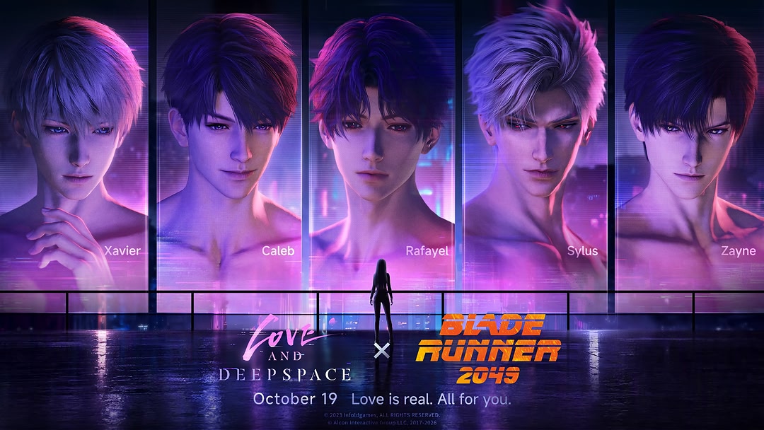 Love and Deepspace × Blade Runner 2049 Crossover Confirmed! The Love and Deepspace × Blade Runner 2049 crossover is coming on October 19! Eyes meet in this moment; heartbeats fall into the same rhythm. "All those mome…