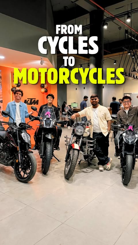 Cycles se sirf Studio aane wale bacche ab Motorcycles se poori India ghoomenge 🥹❤️ Bought our FIRST BIKES together on the same day.. Very very special moment for us guys. Ye Kamayabi dosti ke naam 🫂 Very grateful.. …