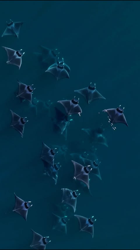 Mobula rays sail through the water in the Sea of Cortez, off the coast of Baja California, which is a fertile feeding ground for them. Photographer Martin Greguš Jr. (@mywildlive) filmed this group using a drone, noti…