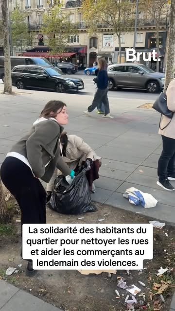 La solidarité des habitants du quartier pour nettoyer les rues et aider les commerçants au lendemain des violences.