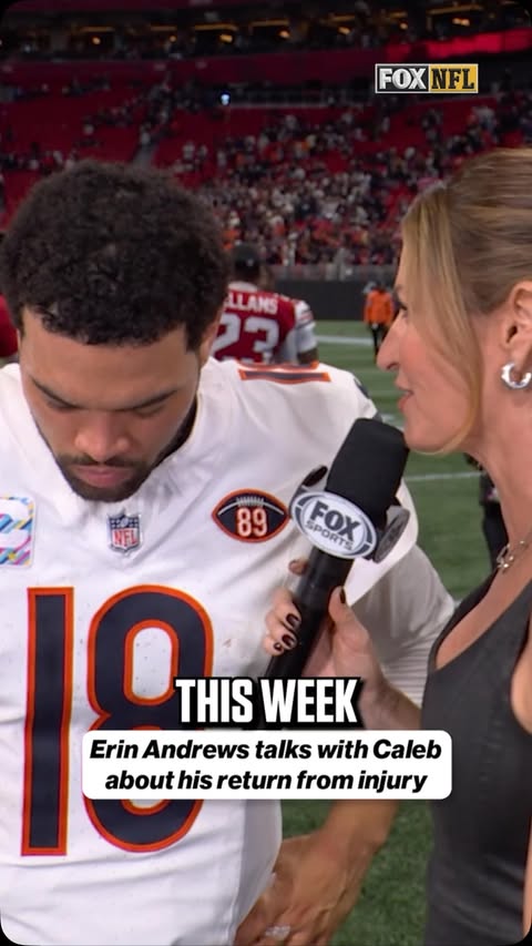 @erinandrews caught up with @ayeeecaleb about returning from injury and the Bears performance today in Atlanta