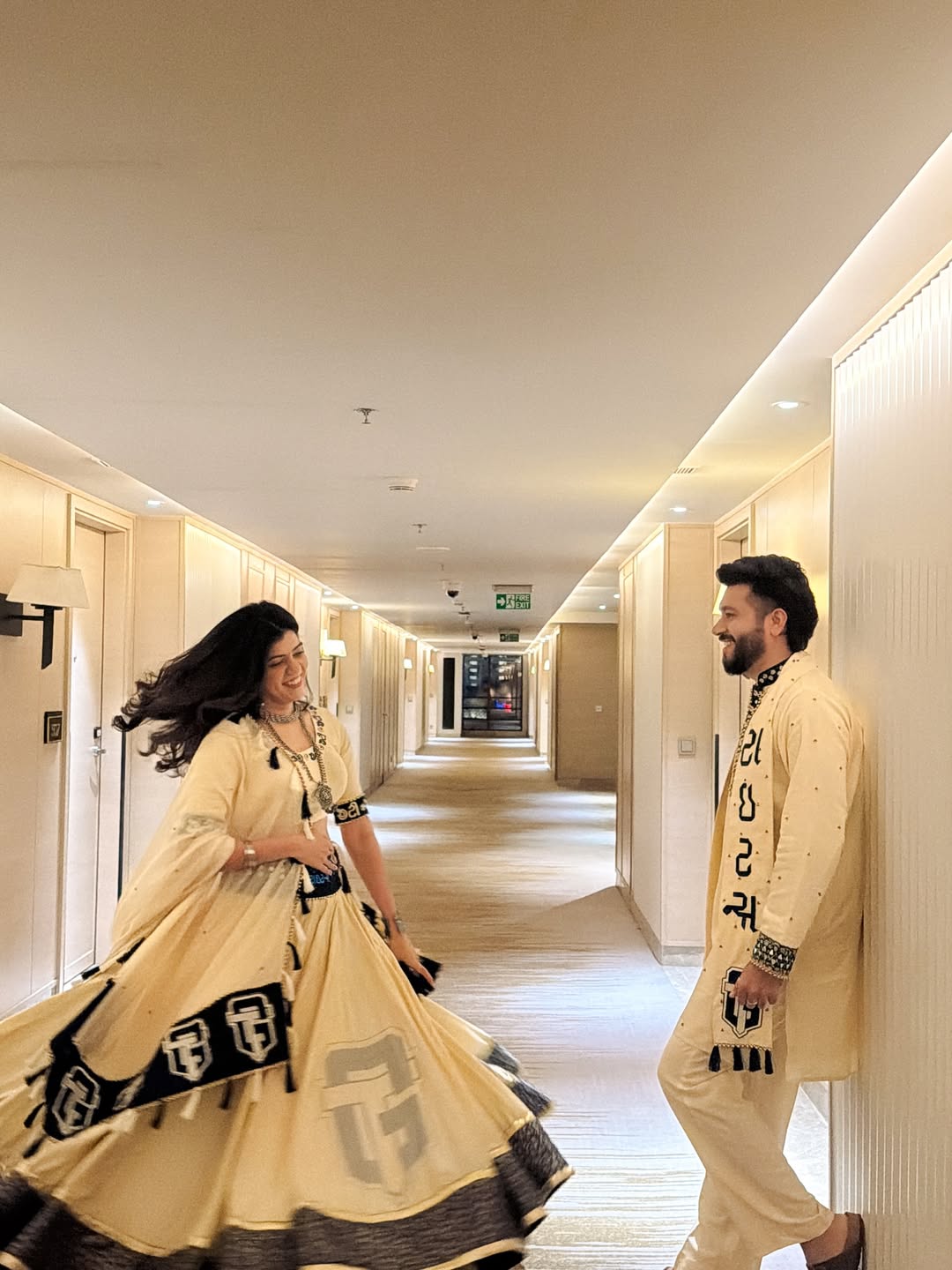 Got our Garba groove and festive vibes on with @gujarat_titans ✨ 💃🏻 Outfit crafted with so much love by @ishwahindia ❤️ [Gujarat Titans, Navratri 2026, Navratri Outfits, Ahmedabad Navratri, Kurta, IPL]