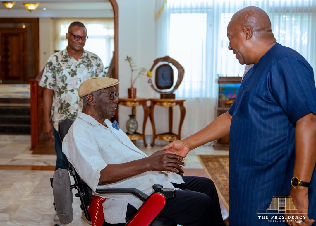 I passed by the residence of President JA Kufuor this afternoon to check on him and find out how he’s doing and also discuss some national and international issues.