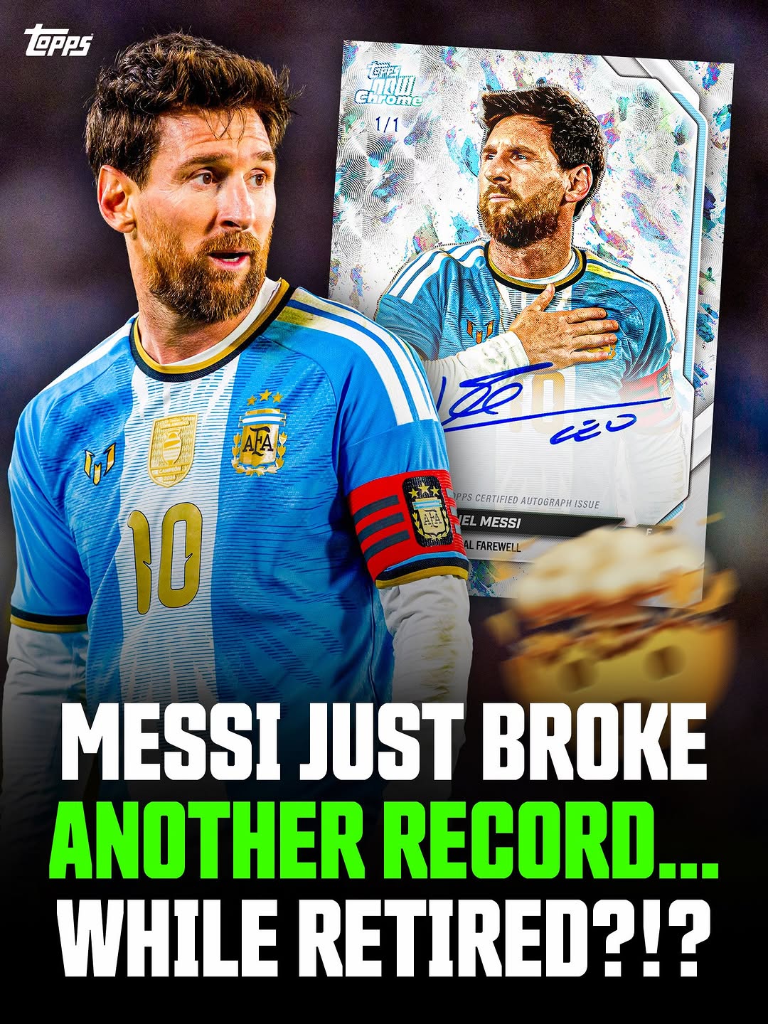 BREAKING: Lionel Messi just set the record for the best selling Topps NOW trading card of all time 🤯 Collectors across the globe bought 664,325 copies of Messi’s Argentina Final Farewell trading card… More than any o…