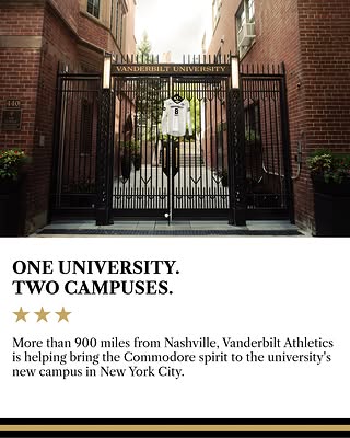 One University. Two Campuses. Bringing Commodore spirit from Nashville to New York City.