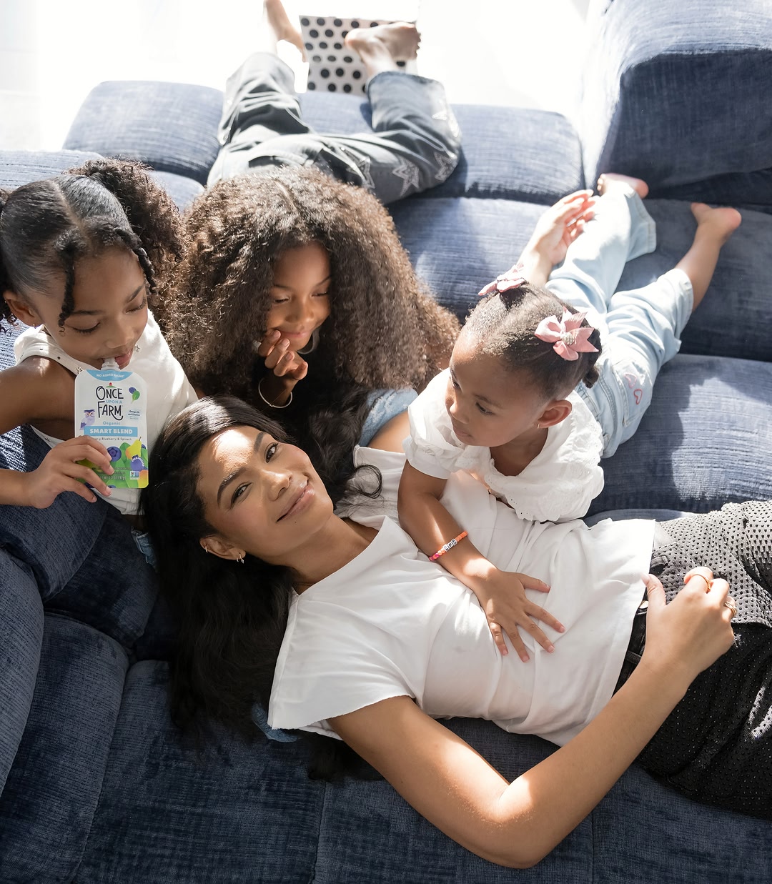 Our favorite kind of days are the simple ones at home. ❤️ A little playtime, lots of love, and happy little moments with my daughters. Keeping our days fun and fueled with @onceuponafarm 🌱🍓✨#ad