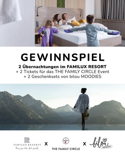 WIN WIN WIN 💜 Gewinne 2 Übernachtungen für 2 Erwachsene inklusive eurer Kinder in einem der FAMILUX Resorts – der weltweit ersten und einzigen Premium-Hotelgruppe ausschließlich für Familien mit Kindern! Dazu gibt’s …
