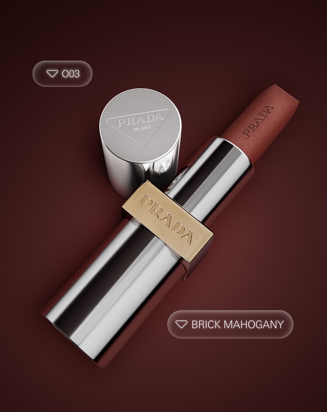Three takes on Mahogany, each with its own point of view. #PradaBeauty #PradaMakeup