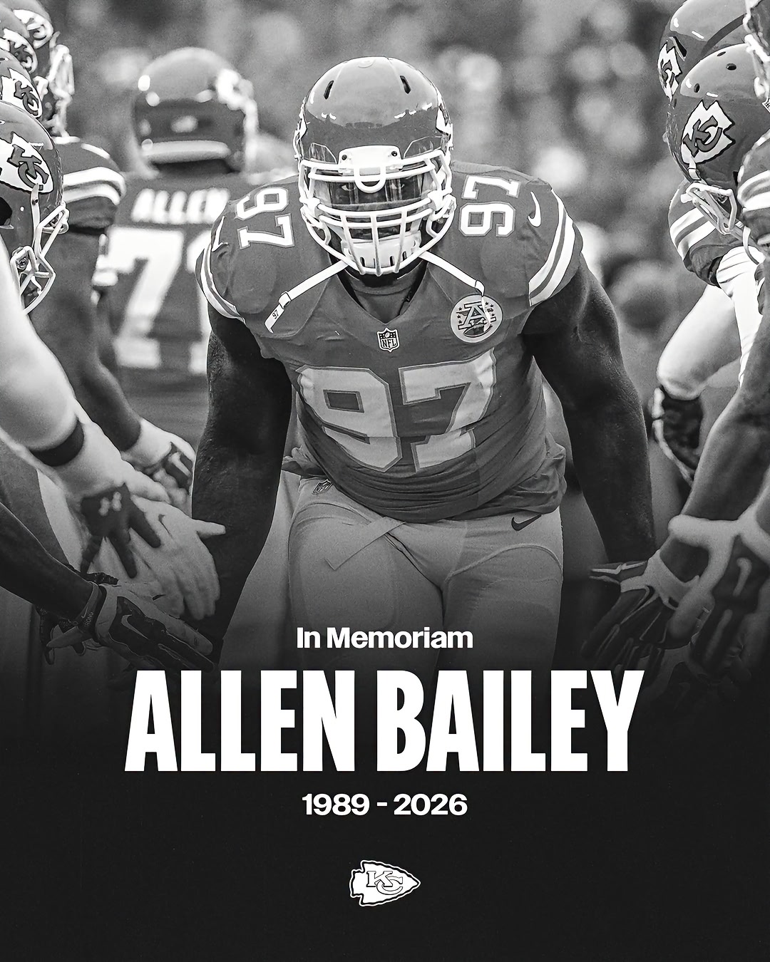 Allen Bailey was an excellent teammate, generous man, and kind soul. We're deeply saddened to hear of his passing, and our thoughts and prayers are with his family and friends.