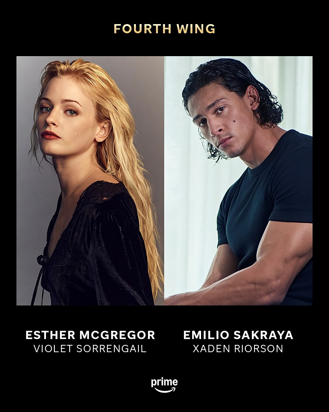 It’s official. Our lightning wielder and wingleader are ready to fly. Esther McGregor is our Violet and Emilio Sakraya is our Xaden.