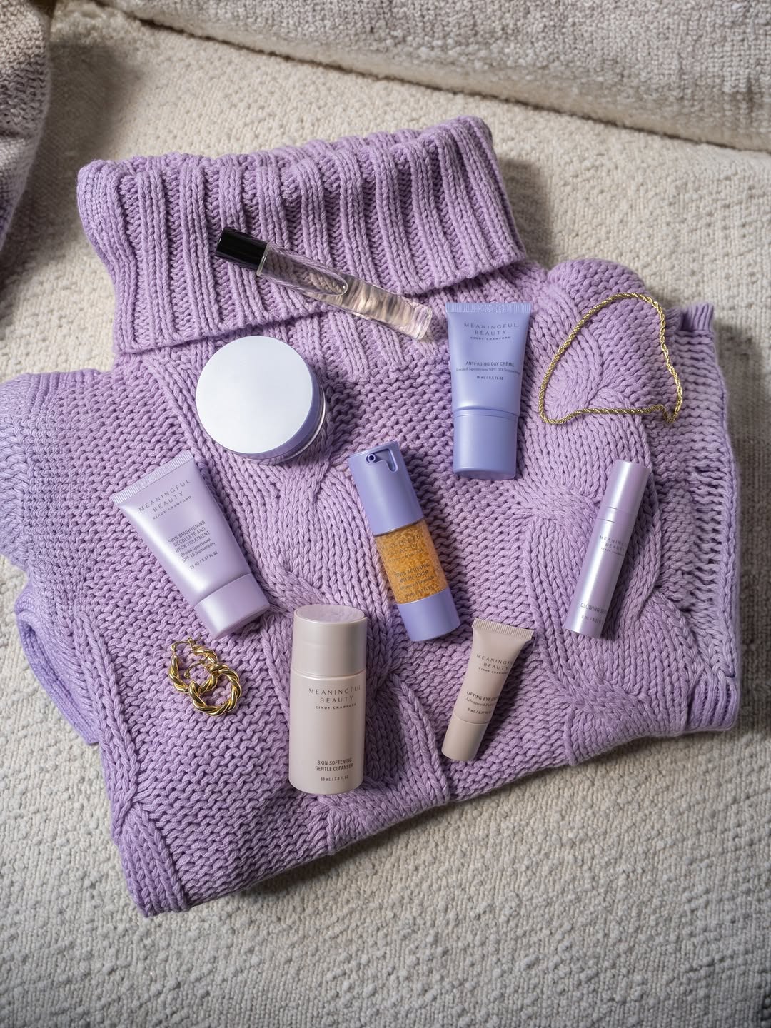 October calls for layers. 🧶 Skincare included. Link in bio.