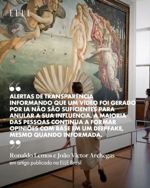 “Segundo um estudo publicado na revista @nature no início do ano, alertas de transparência informando que um vídeo foi gerado por IA não são suficientes para anular a sua influência sobre as pessoas. Os pesquisadores …