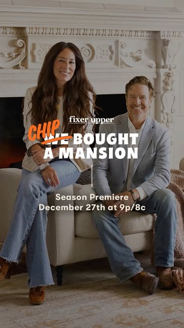 Chip had a vision… it just happened to involve buying an entire 15,000-square-foot mansion 👀 Follow Chip and Jo's most ambitious undertaking yet in #FixerUpper: Chip Bought a Mansion, premiering December 27th on @mag…